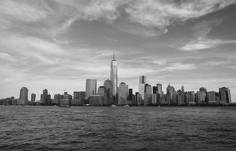 bekken of wonder New York City Skyline B&W Fotobehang op maat gemaakt! - Repro.nl